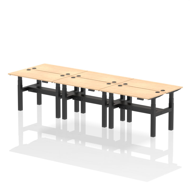 Brisk Back-to-Back Slimline Height Adjustable Bench Desk - 6 Person - Image 10