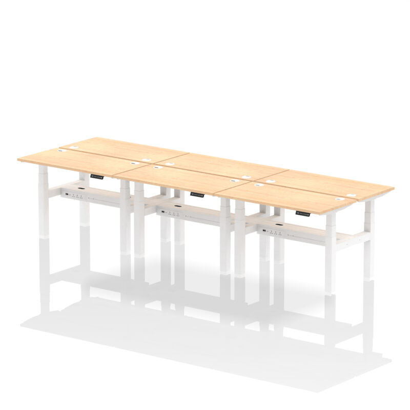 Brisk Back-to-Back Slimline Height Adjustable Bench Desk - 6 Person - Image 12