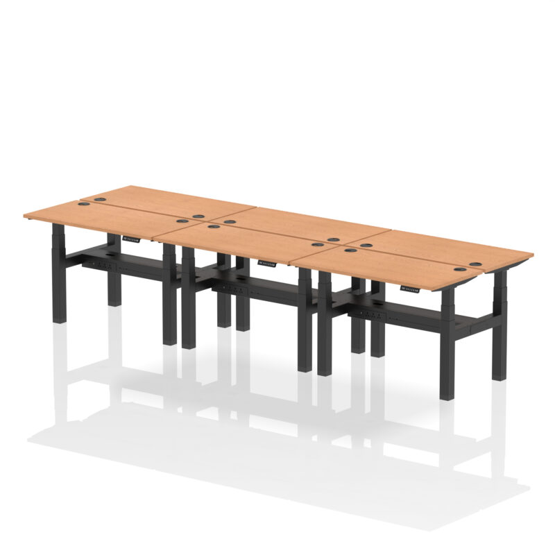Brisk Back-to-Back Slimline Height Adjustable Bench Desk - 6 Person - Image 13