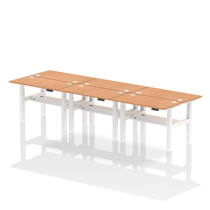 Brisk Back-to-Back Slimline Height Adjustable Bench Desk - 6 Person - Image 15