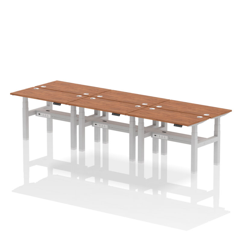 Brisk Back-to-Back Slimline Height Adjustable Bench Desk - 6 Person - Image 17