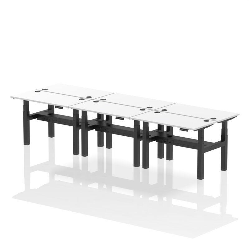 Brisk Back-to-Back Slimline Height Adjustable Bench Desk - 6 Person - Image 19