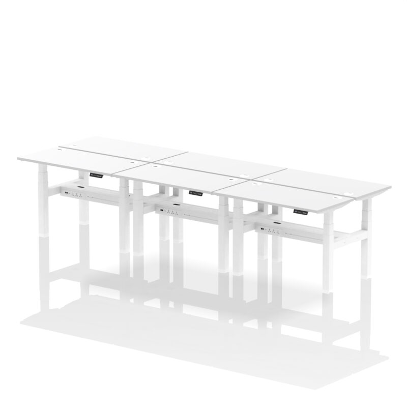 Brisk Back-to-Back Slimline Height Adjustable Bench Desk - 6 Person - Image 21