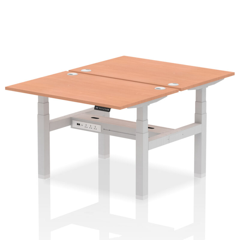 Brisk Back-to-Back Height Adjustable Bench Desk - 2 Person - Image 2