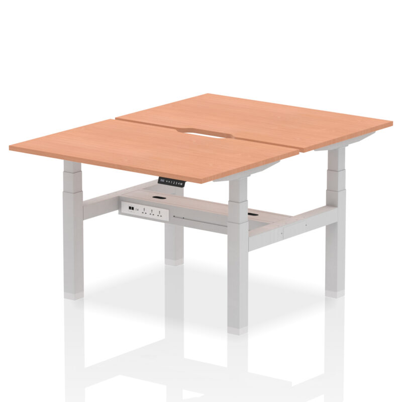 Brisk Back-to-Back Scalloped Edge Height Adjustable Bench Desk - 2 Person - Image 2