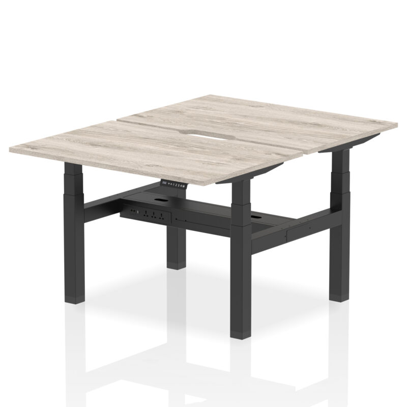 Brisk Back-to-Back Scalloped Edge Height Adjustable Bench Desk - 2 Person - Image 4