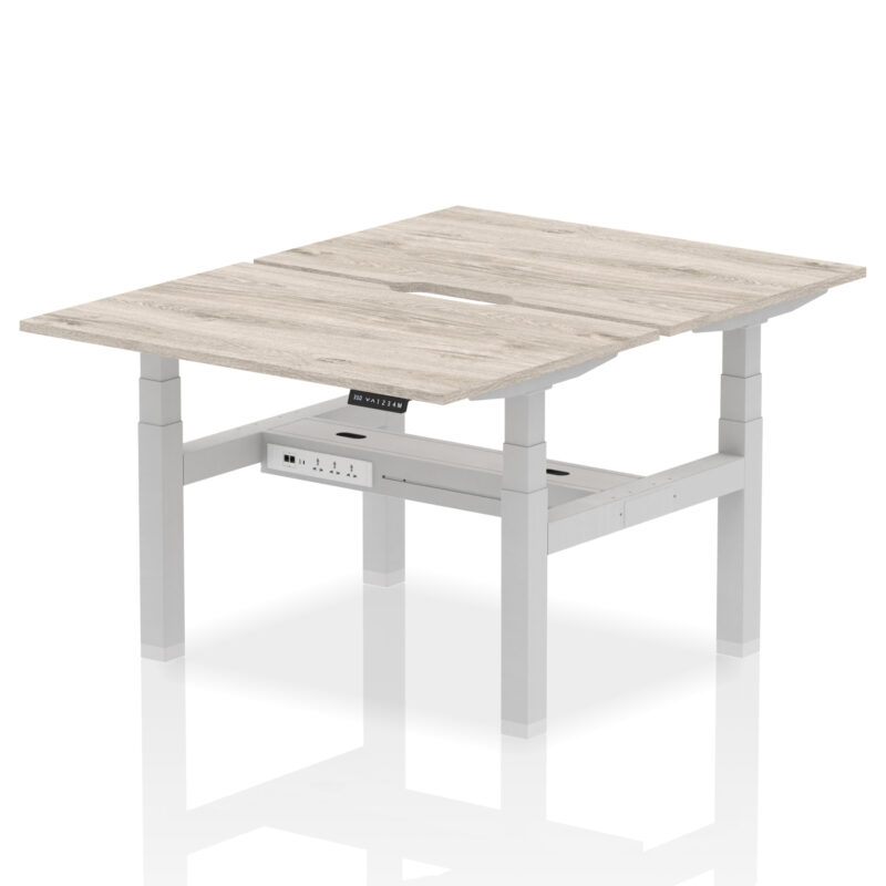 Brisk Back-to-Back Scalloped Edge Height Adjustable Bench Desk - 2 Person - Image 5