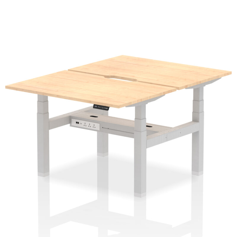 Brisk Back-to-Back Scalloped Edge Height Adjustable Bench Desk - 2 Person - Image 8