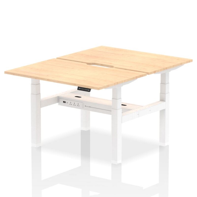 Brisk Back-to-Back Scalloped Edge Height Adjustable Bench Desk - 2 Person - Image 9
