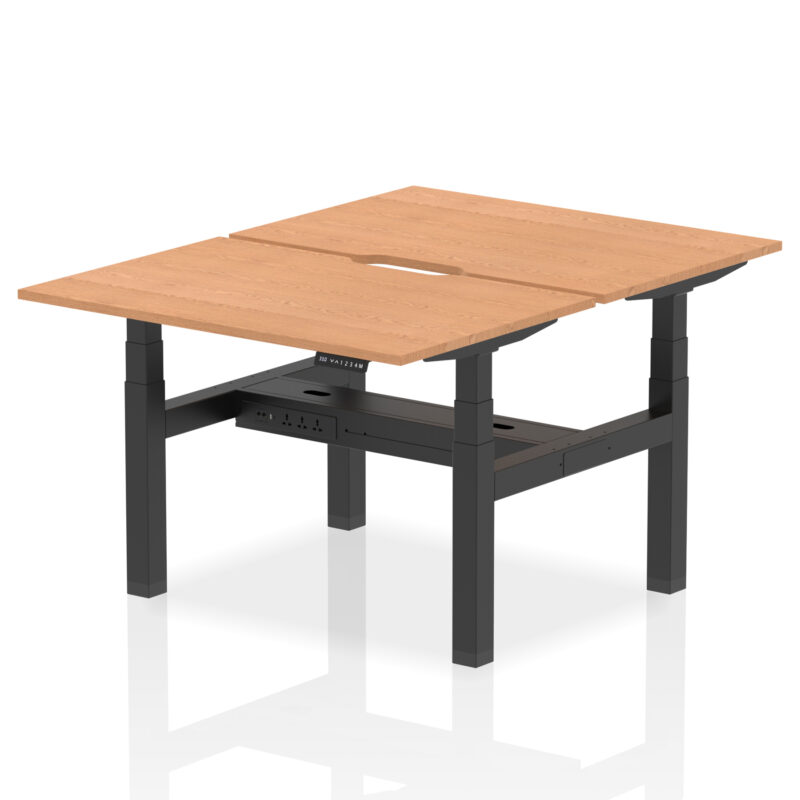 Brisk Back-to-Back Scalloped Edge Height Adjustable Bench Desk - 2 Person - Image 10