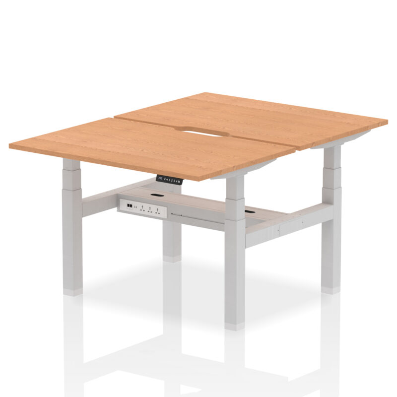 Brisk Back-to-Back Scalloped Edge Height Adjustable Bench Desk - 2 Person - Image 11
