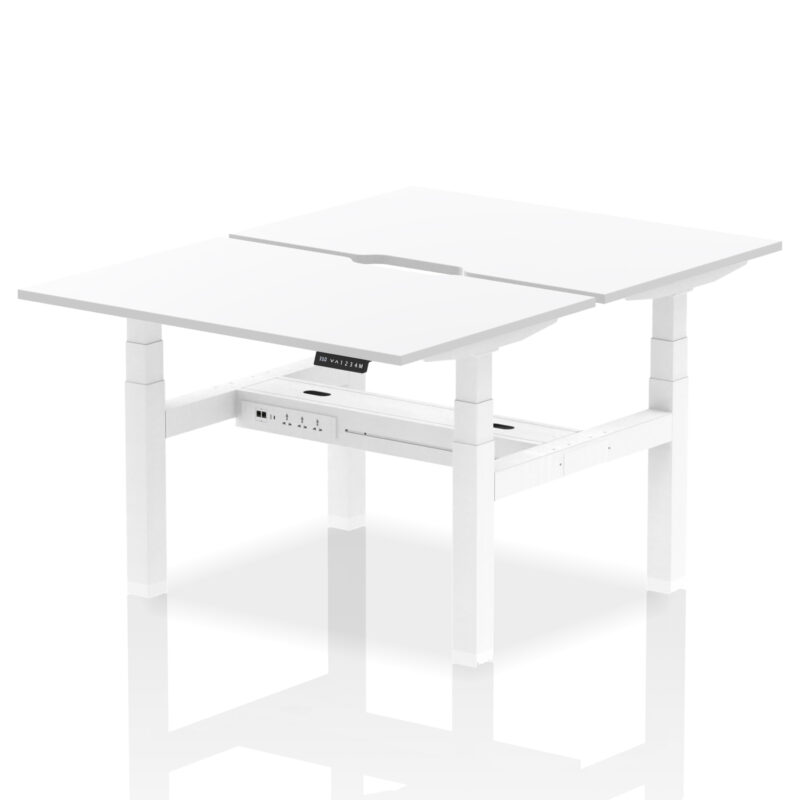Brisk Back-to-Back Scalloped Edge Height Adjustable Bench Desk - 2 Person - Image 18
