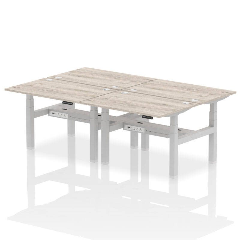 Brisk Back-to-Back Height Adjustable Bench Desk - 4 Person - Image 8