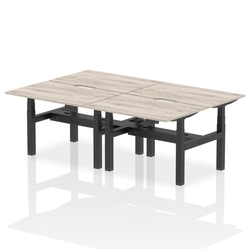 Brisk Back-to-Back Scalloped Edge Height Adjustable Bench Desk - 4 Person - Image 4