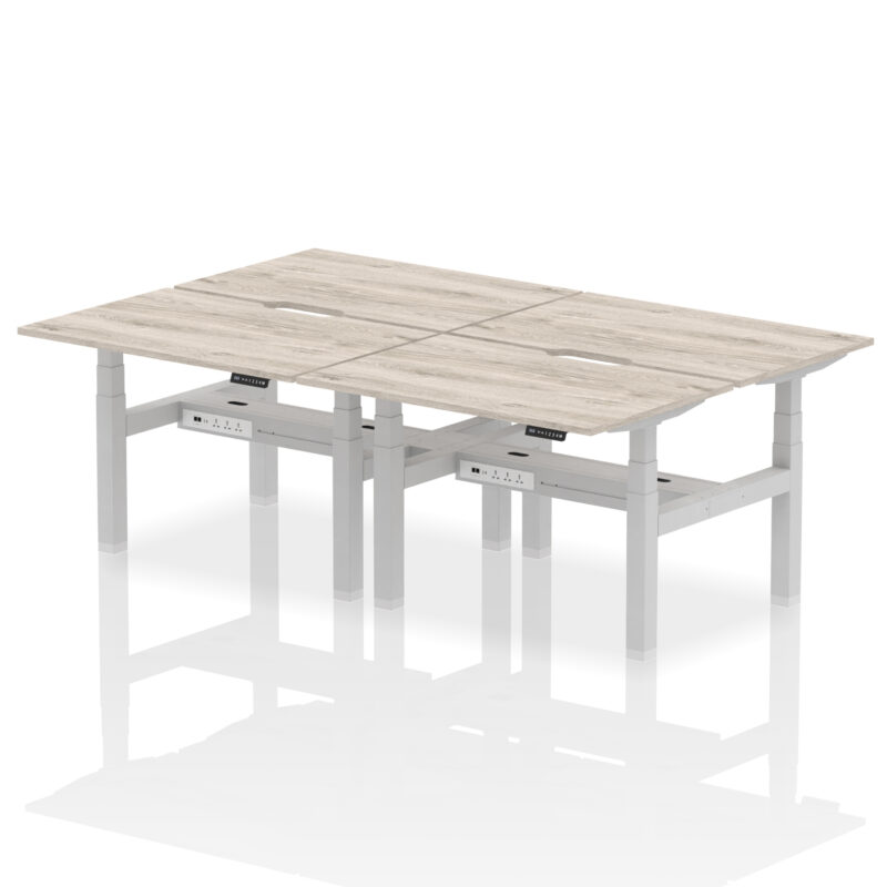 Brisk Back-to-Back Scalloped Edge Height Adjustable Bench Desk - 4 Person - Image 5