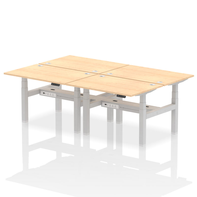 Brisk Back-to-Back Height Adjustable Bench Desk - 4 Person - Image 11