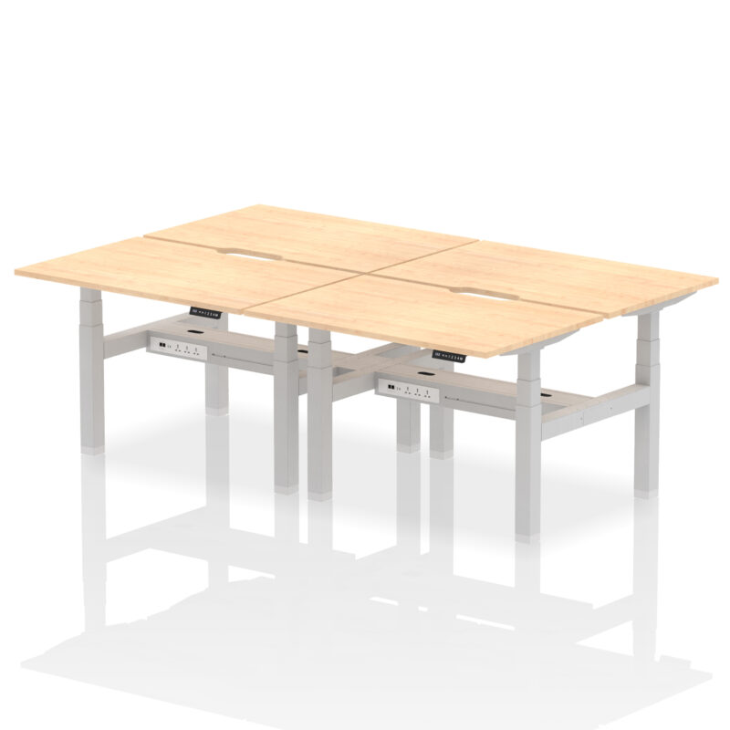 Brisk Back-to-Back Scalloped Edge Height Adjustable Bench Desk - 4 Person - Image 8
