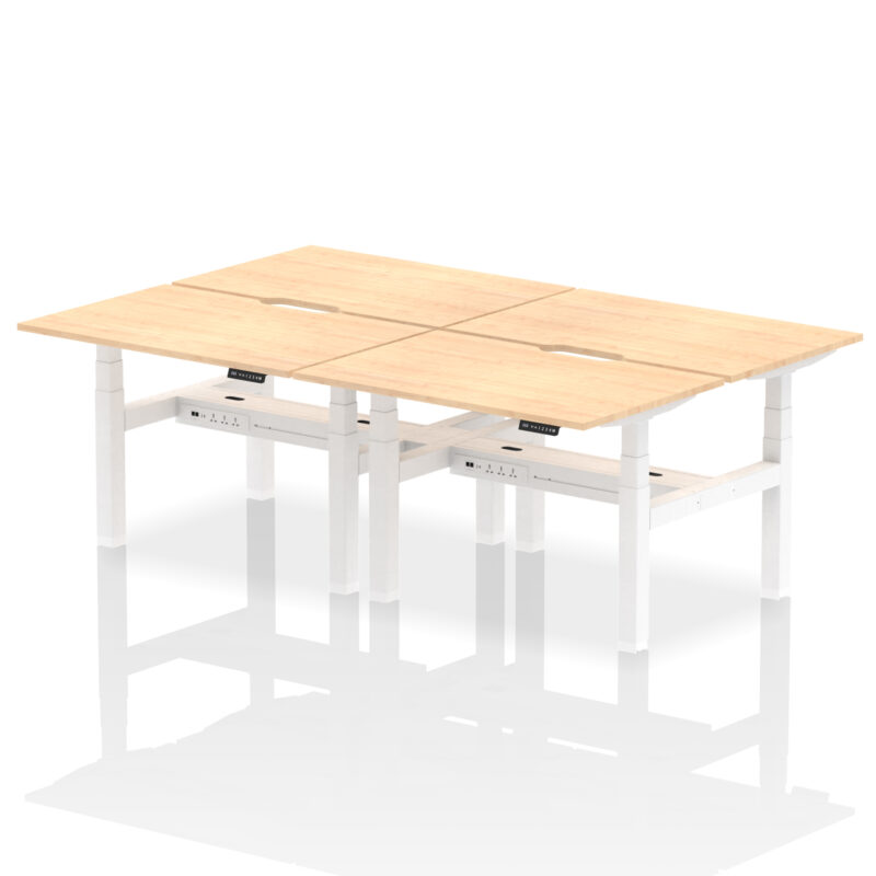 Brisk Back-to-Back Scalloped Edge Height Adjustable Bench Desk - 4 Person - Image 9