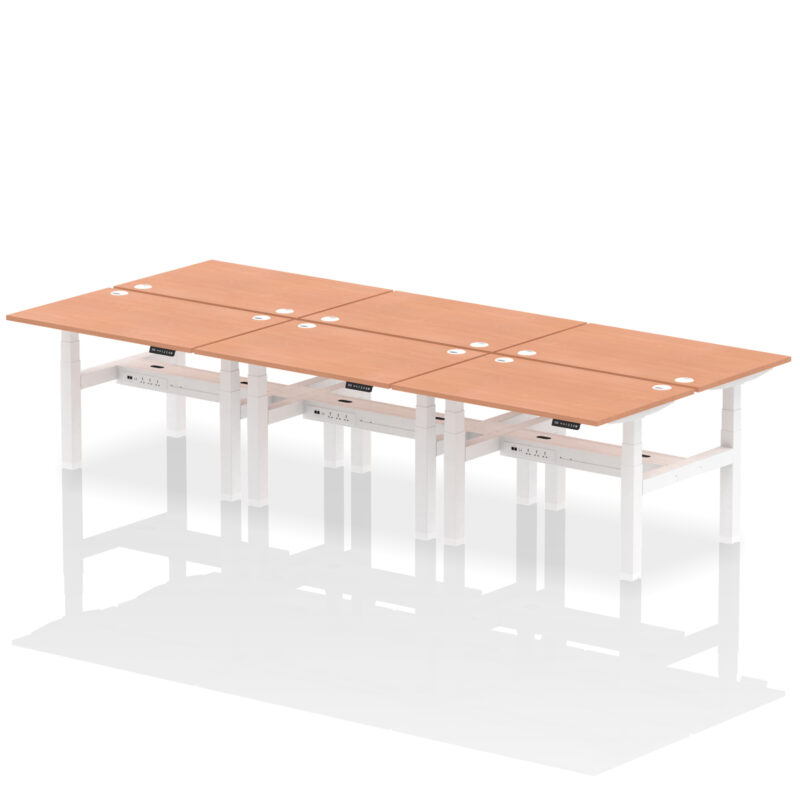 Brisk Back-to-Back Height Adjustable Bench Desk - 6 Person - Image 3