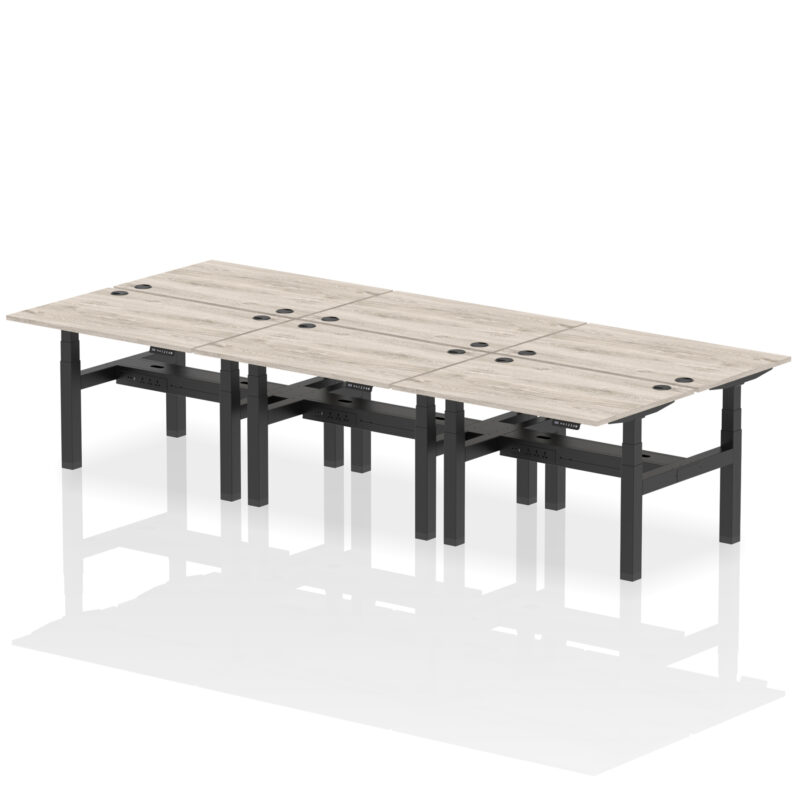 Brisk Back-to-Back Height Adjustable Bench Desk - 6 Person - Image 7