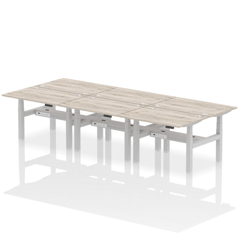 Brisk Back-to-Back Height Adjustable Bench Desk - 6 Person - Image 8