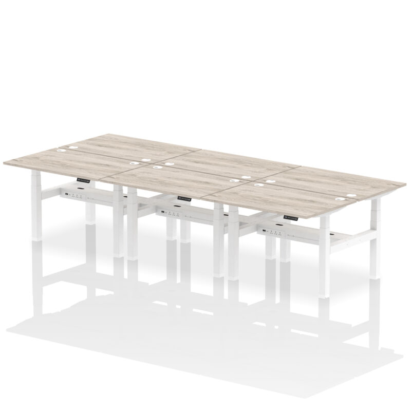 Brisk Back-to-Back Height Adjustable Bench Desk - 6 Person - Image 9