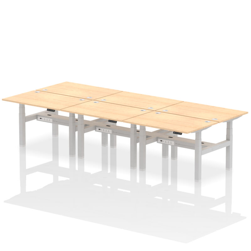 Brisk Back-to-Back Height Adjustable Bench Desk - 6 Person - Image 11