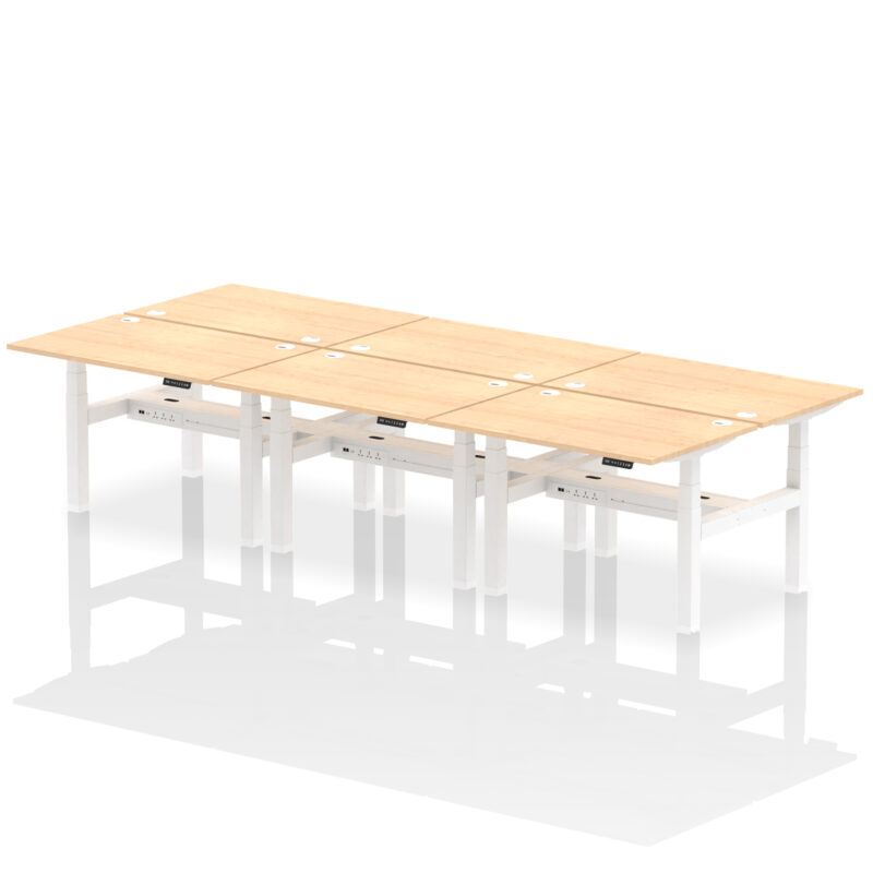 Brisk Back-to-Back Height Adjustable Bench Desk - 6 Person - Image 12