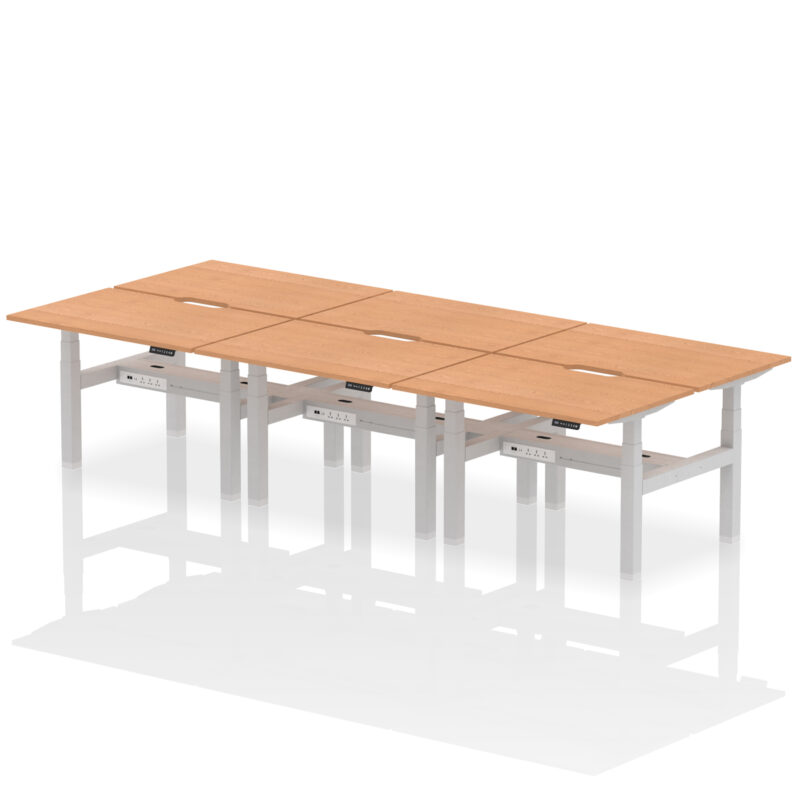 Brisk Back-to-Back Scalloped Edge Height Adjustable Bench Desk - 6 Person - Image 11
