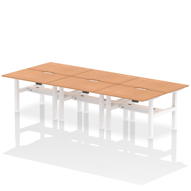 Brisk Back-to-Back Scalloped Edge Height Adjustable Bench Desk - 6 Person - Image 12