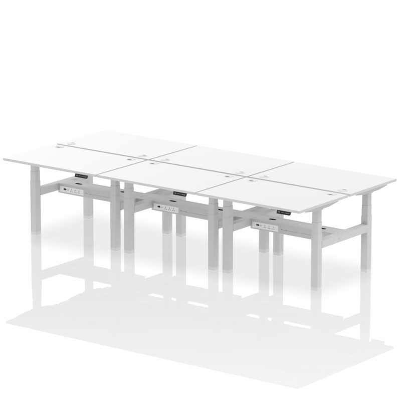 Brisk Back-to-Back Height Adjustable Bench Desk - 6 Person - Image 20