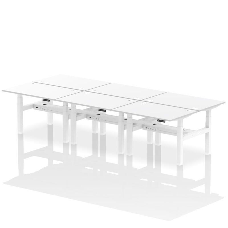 Brisk Back-to-Back Height Adjustable Bench Desk - 6 Person - Image 21