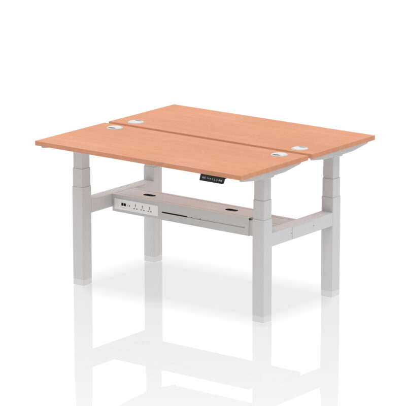Brisk Back-to-Back Slimline Height Adjustable Bench Desk - 2 Person - Image 23