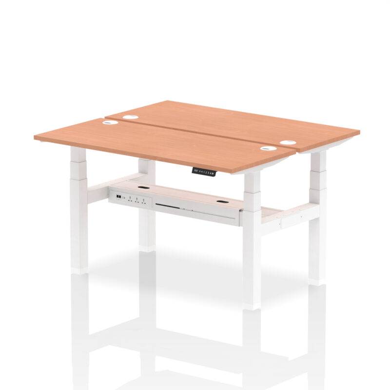 Brisk Back-to-Back Slimline Height Adjustable Bench Desk - 2 Person - Image 24