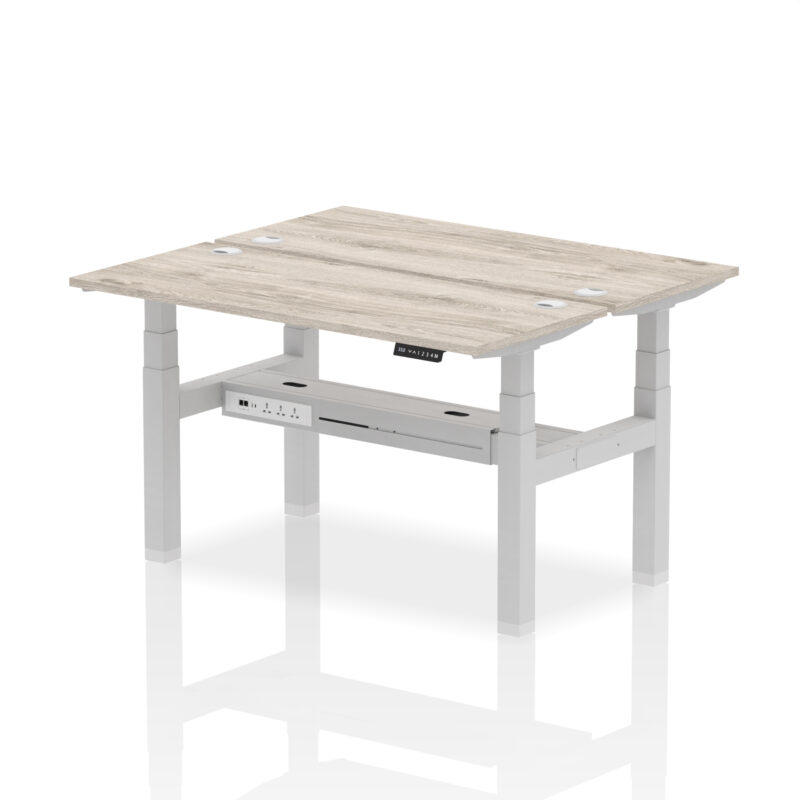 Brisk Back-to-Back Slimline Height Adjustable Bench Desk - 2 Person - Image 29