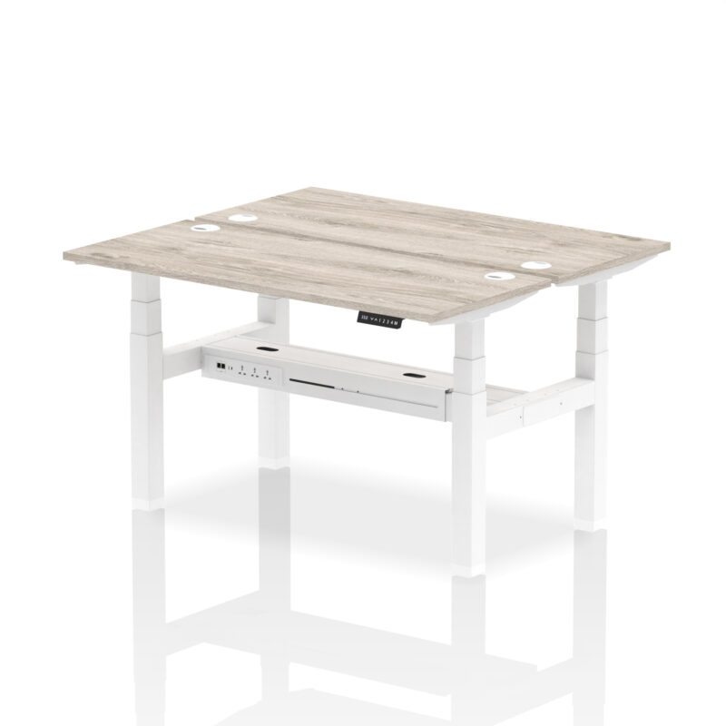 Brisk Back-to-Back Slimline Height Adjustable Bench Desk - 2 Person - Image 30