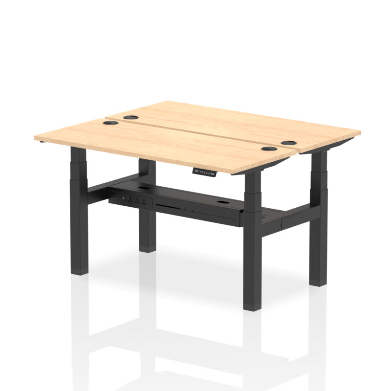 Brisk Back-to-Back Slimline Height Adjustable Bench Desk - 2 Person - Image 31