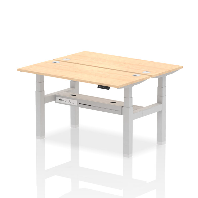 Brisk Back-to-Back Slimline Height Adjustable Bench Desk - 2 Person - Image 32