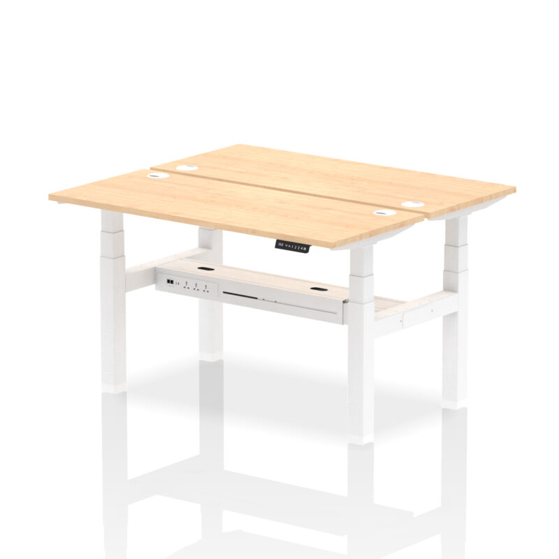 Brisk Back-to-Back Slimline Height Adjustable Bench Desk - 2 Person - Image 33