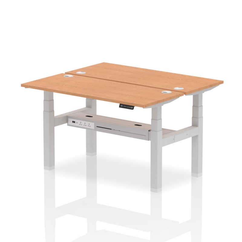 Brisk Back-to-Back Slimline Height Adjustable Bench Desk - 2 Person - Image 35