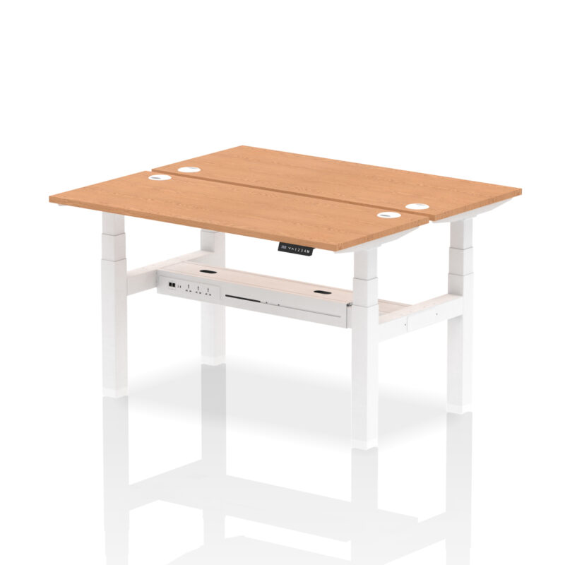 Brisk Back-to-Back Slimline Height Adjustable Bench Desk - 2 Person - Image 36
