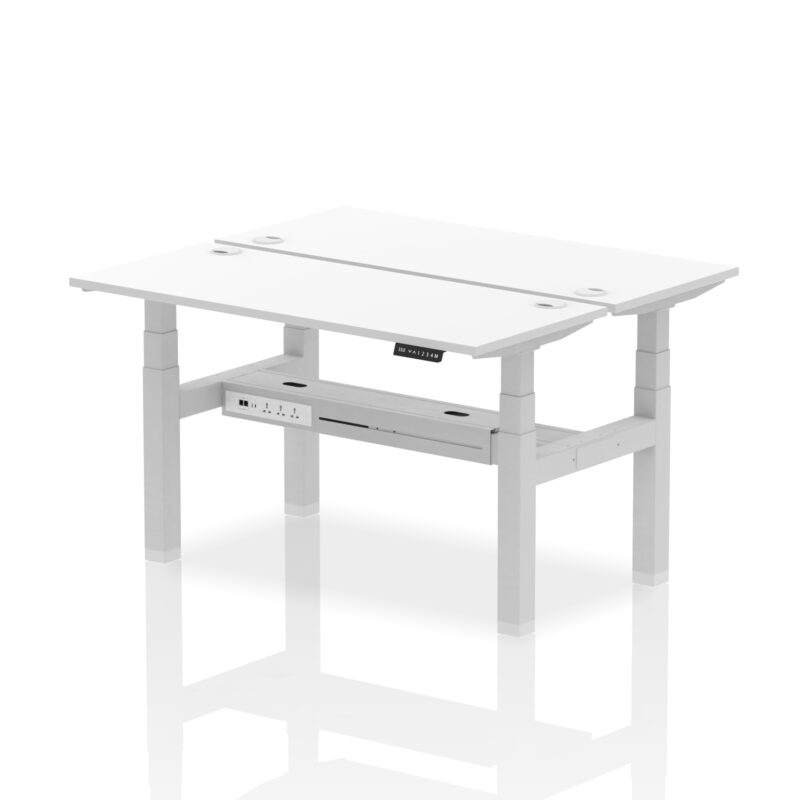 Brisk Back-to-Back Slimline Height Adjustable Bench Desk - 2 Person - Image 41