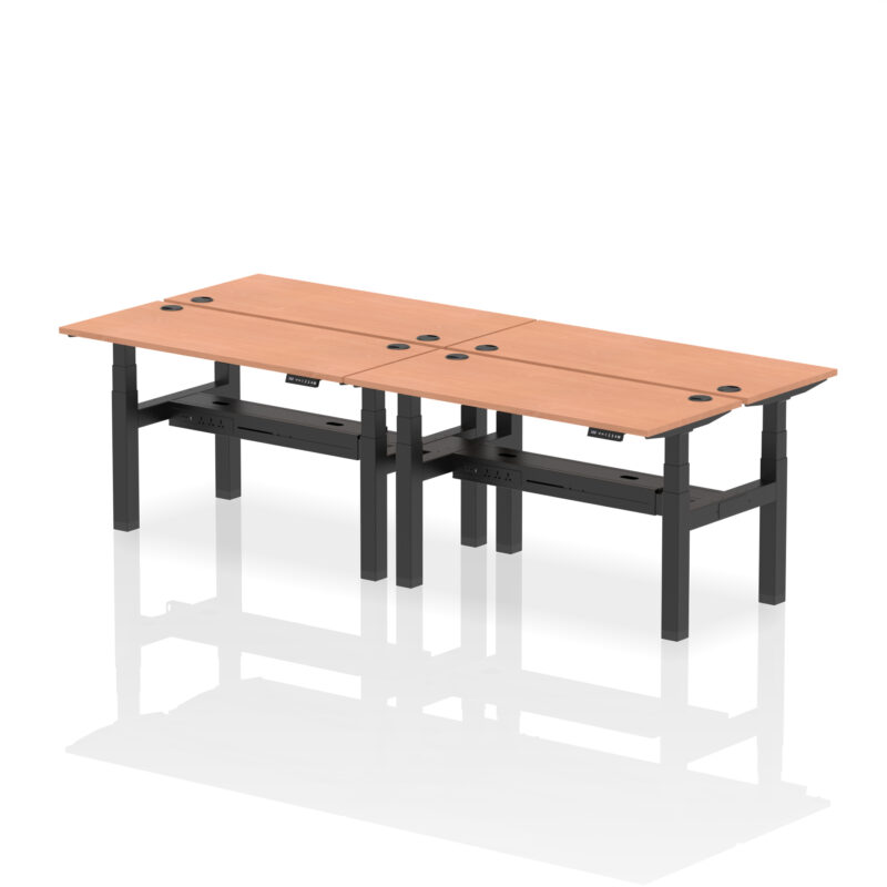 Brisk Back-to-Back Slimline Height Adjustable Bench Desk - 4 Person - Image 22