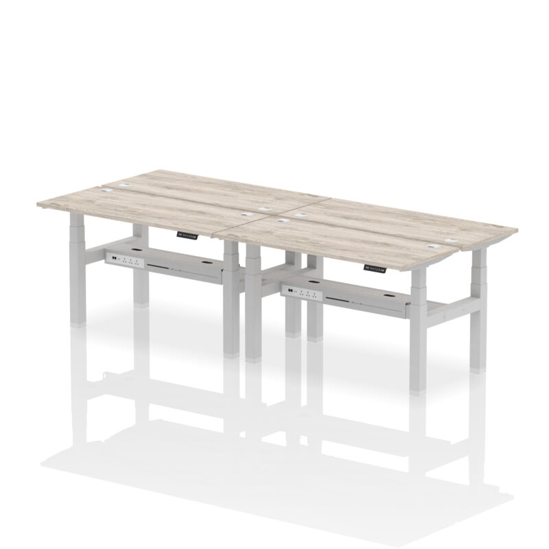 Brisk Back-to-Back Slimline Height Adjustable Bench Desk - 4 Person - Image 29
