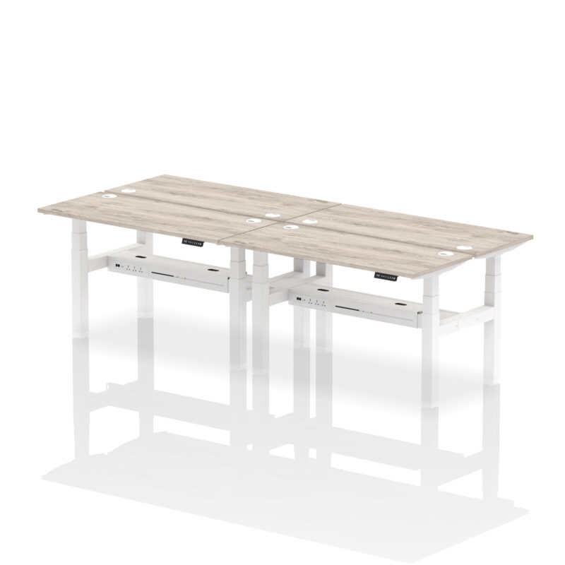 Brisk Back-to-Back Slimline Height Adjustable Bench Desk - 4 Person - Image 30