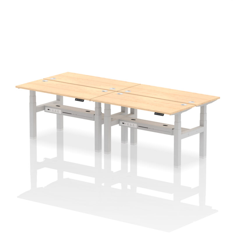 Brisk Back-to-Back Slimline Height Adjustable Bench Desk - 4 Person - Image 32