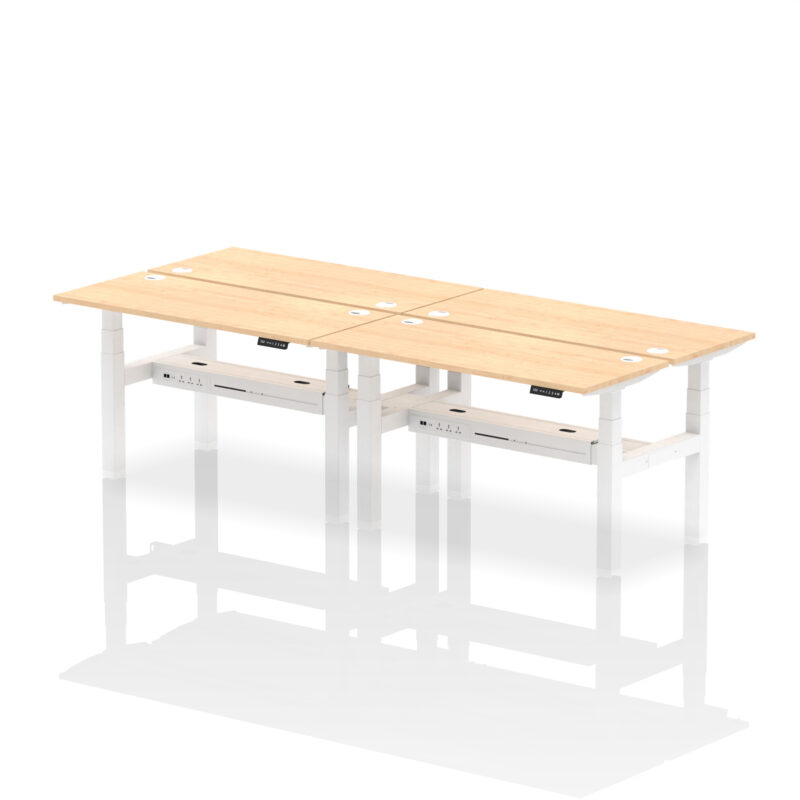 Brisk Back-to-Back Slimline Height Adjustable Bench Desk - 4 Person - Image 33