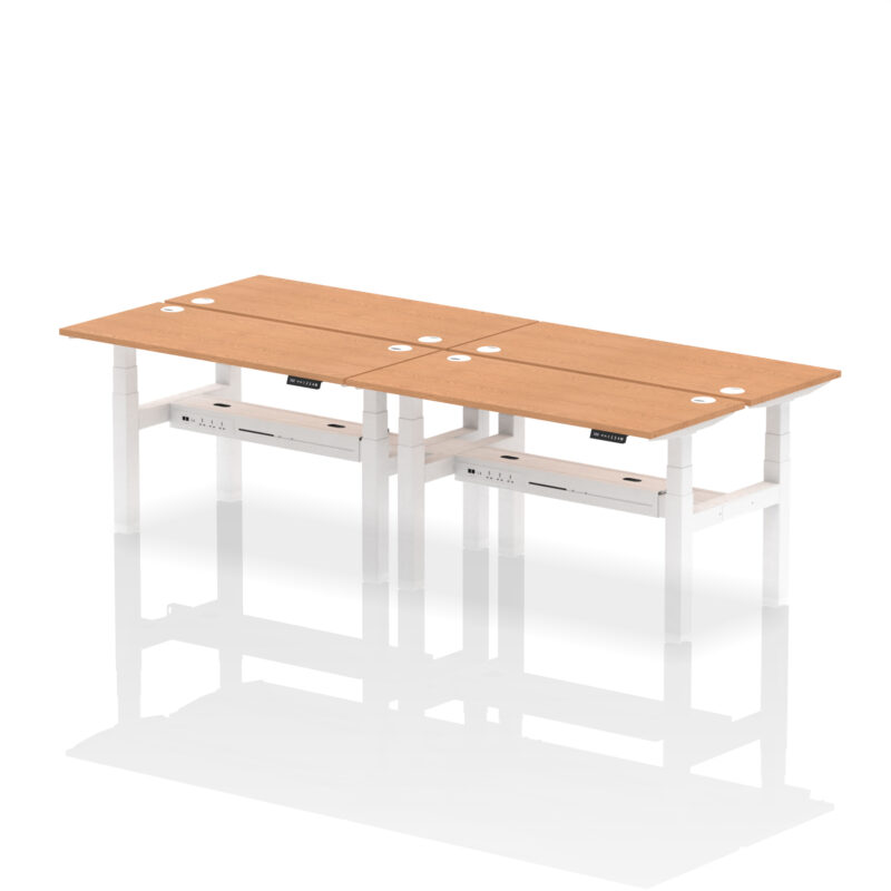 Brisk Back-to-Back Slimline Height Adjustable Bench Desk - 4 Person - Image 36