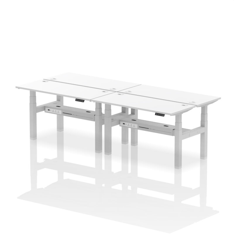 Brisk Back-to-Back Slimline Height Adjustable Bench Desk - 4 Person - Image 41