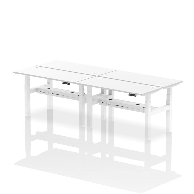 Brisk Back-to-Back Slimline Height Adjustable Bench Desk - 4 Person - Image 42